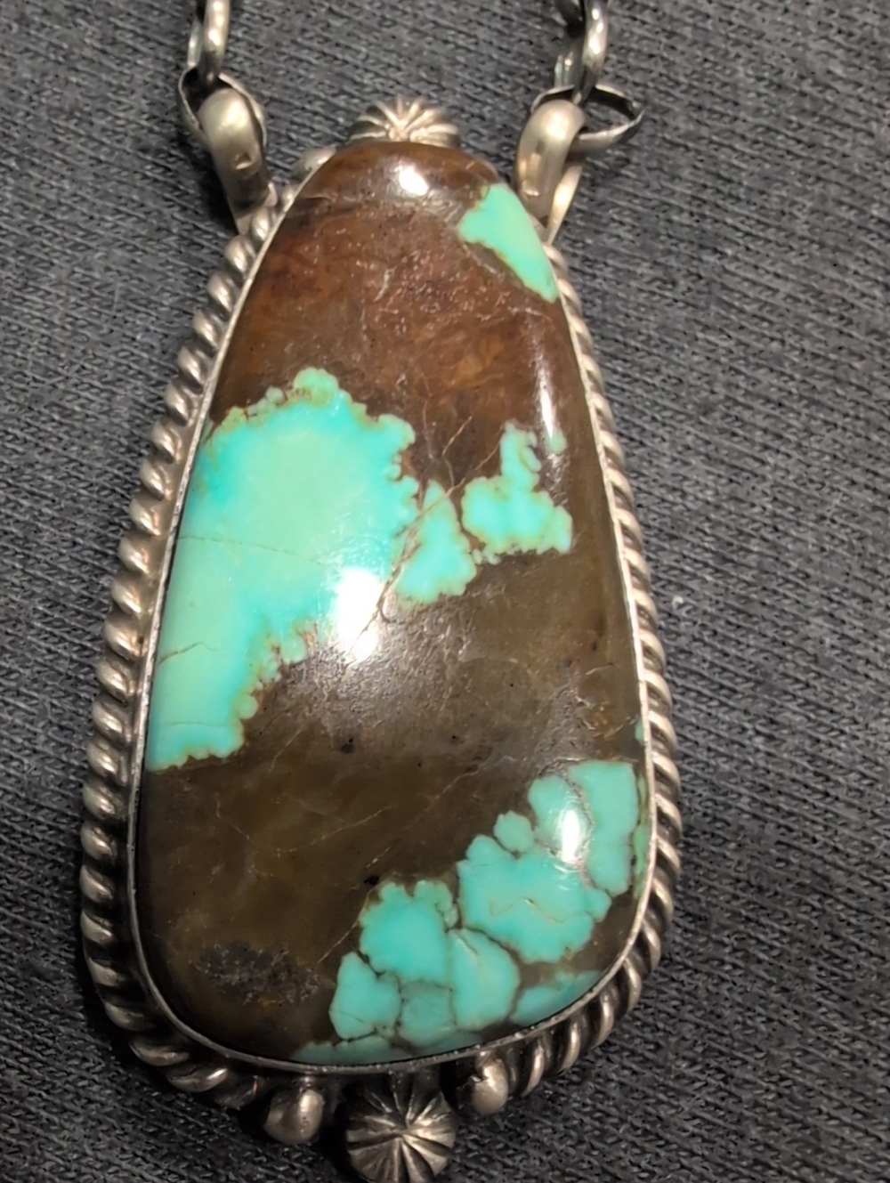 Turquoise and Brown Stone Pendant Necklace - Women Jewelry Necklaces